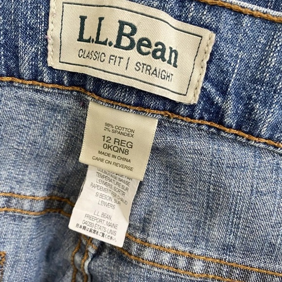 LL Bean Womens High Rise Classic Straight Stretch Denim Jeans Size 12 - Picture 7 of 7